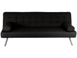 CONFORAMA, Bettsofa JOY Synthetisches Leder Schwarz L 188 x P 108 x H 73 cm
