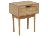 Nachttisch AMANA 1 Schublade Spanplatte, Rattan holz
