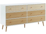 Kommode CAPUCINE 3 Schubladen Spanplatte weiss, bedruckt, holz