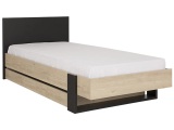 Bett DUPLEX Kastanie, Schwarz 90x200 cm