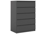 Kommode VICKY BLACK 5 Schubladen schwarz