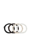 Dore & Rose Scrunchie 1 cm Set White, Black, Brown & Champagne Haargummi 4 Stk