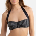 Bikini-Oberteil, Bandeau-Form, grafischer Aufdruck