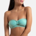 Bikini-Oberteil in Bandeau-Form mit Streifenmuster