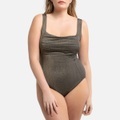 Badeanzug, Bustier-Form, Glanzmaterial