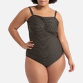 Badeanzug mit Glanzstreifen, Bandeau-Form