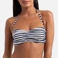 Gestreiftes Bikini-Oberteil in Bandeau-Form