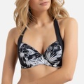 Bikini-Oberteil in Corbeille-Form, geblümt