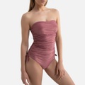 Durchwirkter Badeanzug, Bustier-Form