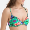 Bikini-Oberteil, Balconnet-Form, Blumenmuster
