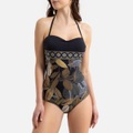 Bustier-Badeanzug mit floralem Muster