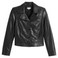 Kurzer Lederblouson, Druckknöpfe
