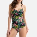 Bustier-Badeanzug mit floralem Muster