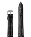 Jowissa Mattes Alligator Leder Uhrband E3.1444.L Schwarz / Silber