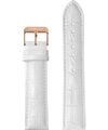 Jowissa Mattes Alligator Leder Uhrband E3.1157 Weiss / Rosa
