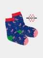 - Anti-Rutsch Kindersocken in Blau mit Flamingo Weihnachten Motiv/Muster