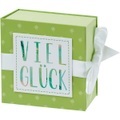 Geschenkschachtel Viel Glück mit Band 13 x 13cm