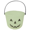 Halloween Kürbis Eimer weiss nachtleuchtend 15cm