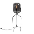 Design Stehlampe schwarz mit Rauchglas - Bliss