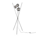 Design Stehleuchte Silber mit Rauchglas 3-Licht - Stino