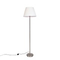 Moderne Stehlampe Stahl mit weißem Faltenschirm 45 cm - Simplo