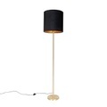 Klassische Stehlampe Messing mit schwarzem Schirm 40 cm - Simplo
