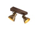 Deckenleuchte Bronze 2-Lichter mit Holz - Mangos