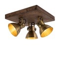 Deckenleuchte Bronze mit Holz 3-Lichter - Mangos