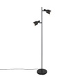 Moderne Stehlampe schwarz mit goldenen 2 Lichtern - Lynn