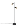 Design Stehleuchte schwarz mit goldenen 2 Lichtern - Lynn