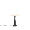 Klassische Tischlampe schwarz mit cremefarbenem Schirm - Taula