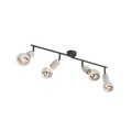 Industriedeckenfleck schwarz mit Beton 4-Licht - Pedra