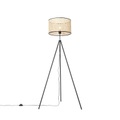 Land Stehlampe Stativ schwarz mit Rattanschirm - Kata
