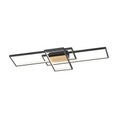 LED-Deckenleuchte Tucson mit Holzlement, schwarz
