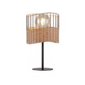 Land Tischlampe schwarz mit Rattan - Treccia