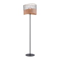 Land Stehlampe schwarz mit Rattan - Treccia