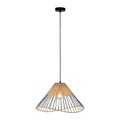 Land Hängelampe schwarz 48 cm mit Rattan - Treccia