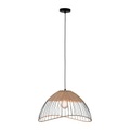 Land Hängelampe schwarz 48 cm mit Rattan - Treccia Pua