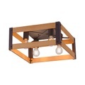 Industrielle Deckenleuchte schwarz mit Holz 4-Licht - Krati