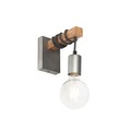 Industriële wandlamp staal met hout - Gallow