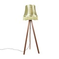 Landelijke vloerlamp tripod bruin met kap zwart 50 cm - Telu