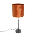 Tischlampe schwarz Samtschirm rot 25 cm verstellbar - Parte