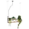 Industriële hanglamp roestbruin met rek 4-lichts - Cage Rack
