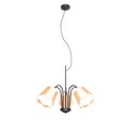 Klassieke hanglamp zwart met gele lampenkap 5-lichts - Nona
