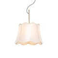 Klassieke hanglamp messing met witte lampenkap - Nona