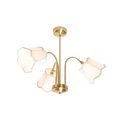 Klassieke plafondlamp messing met witte lampenkap 3-lichts - Nona