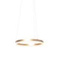 QAZQA, Design hanglamp goud 40 cm incl. LED 3 staps dimbaar - Anello