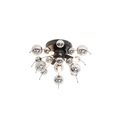 Design plafondlamp zwart met smoke glas 40 cm 4-lichts - Explode