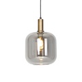 Design hanglamp zwart met goud met smoke glas - Qara