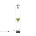 Moderne vloerlamp zwart met glas 25 cm - Roslini